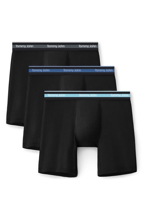 Tommy John 3-pack Comfort Micro 6-inch Boxer Briefs In Black