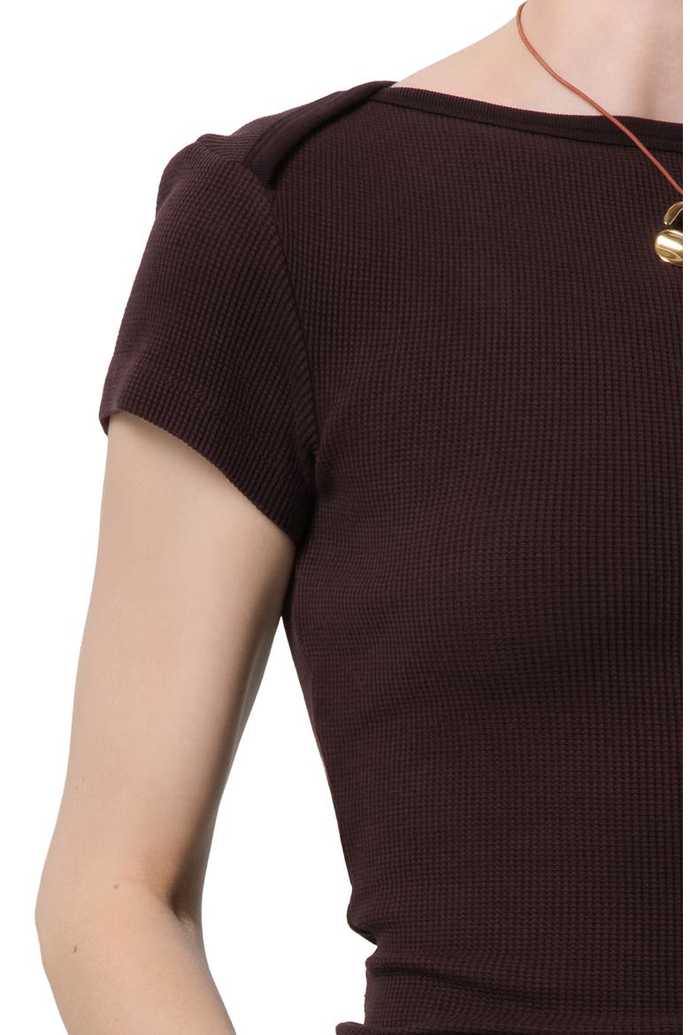 Waffle Knit Cotton Baby Tee, Alternate, color, CHOCOLATE