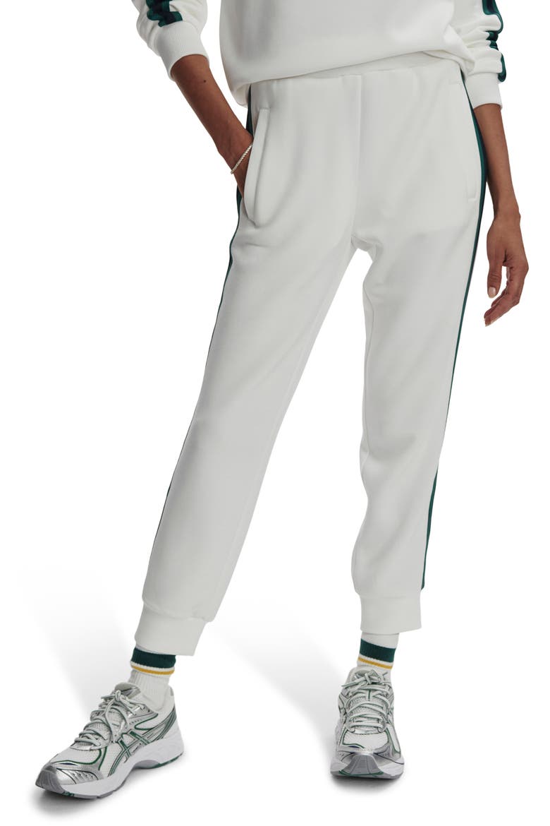 The Slim Stripe DoubleSoft® Joggers, Main, color, WHITE/ NAVY/ FOREST