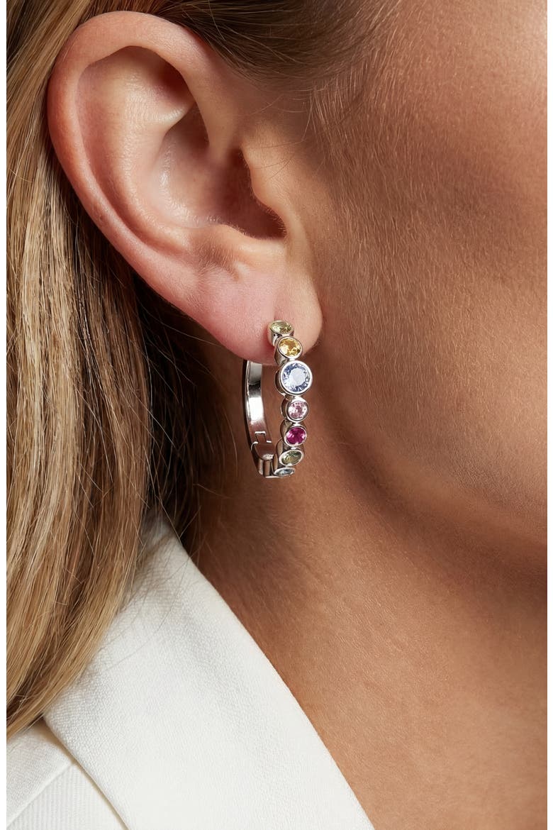 Earrings Sardinien Creolo, Alternate, color, 925 Sterling Silver / Multi