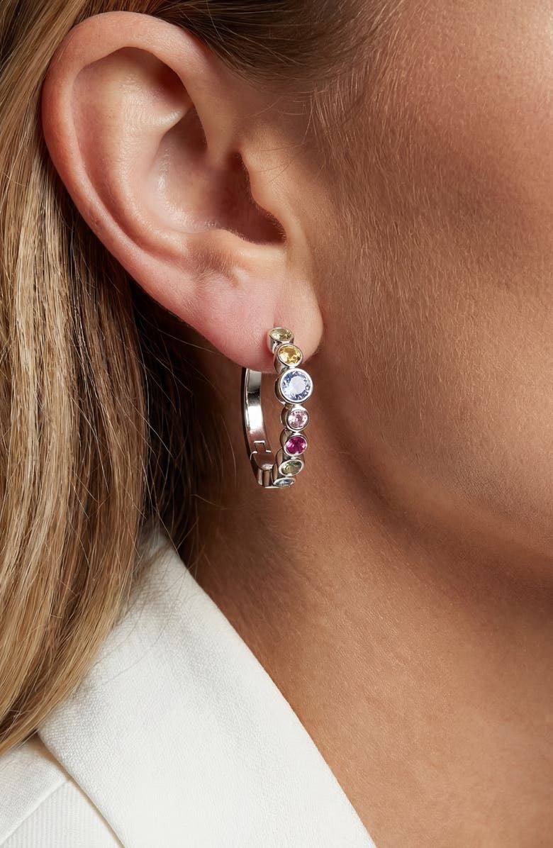 Sif Jakobs Jewellery Earrings Sardinien Creolo, Alternate, color, 925 Sterling Silver / Multi