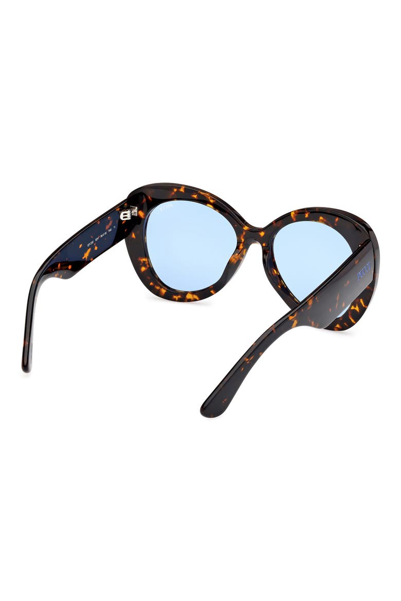 56mm Round Sunglasses, Alternate, color, DARK HAVANA / BRIGHT BLUE