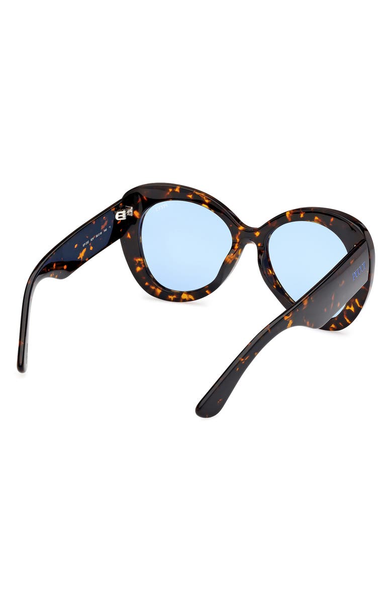 Emilio Pucci 56mm Round Sunglasses, Alternate, color, Dark Havana / Bright Blue