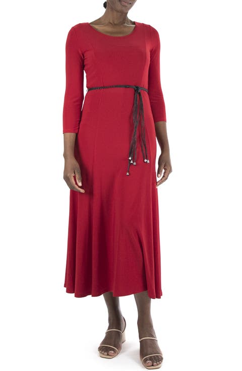 Waist Belt Midi Dress