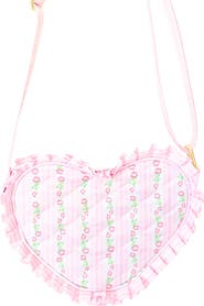 Bits & Bows Floral Ruffle Girls' Heart Purse
