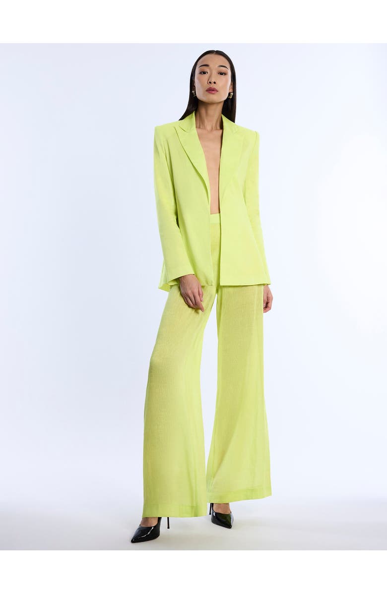 BCBGMAXAZRIA Airy Sheer Textured Pant, Alternate, color, Chartreuse