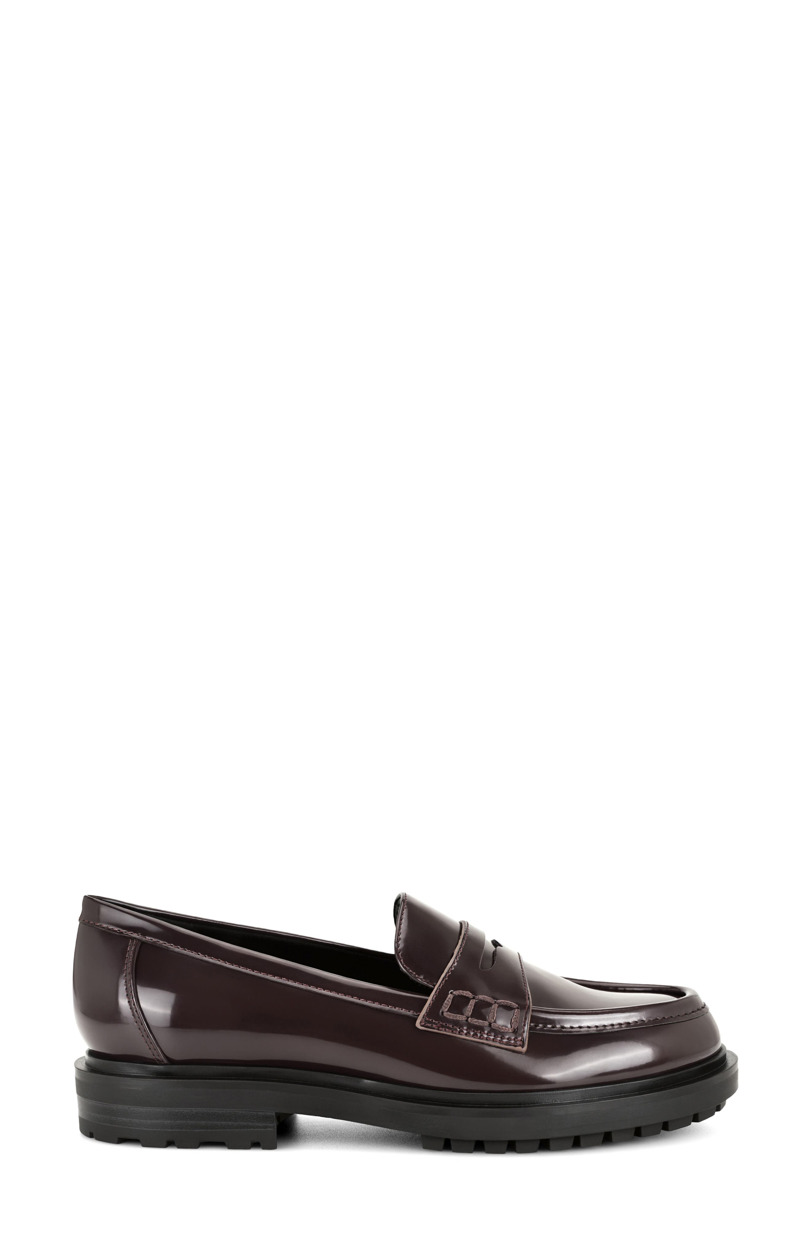 Teven Faux Leather Loafer, Alternate, color, DARK RED