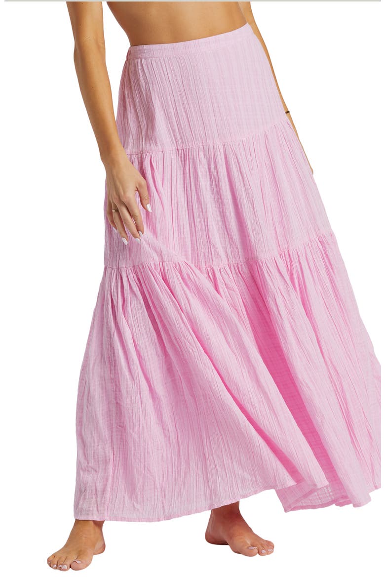Sol Tiered Cotton Maxi Skirt, Alternate, color, PINK DREAM
