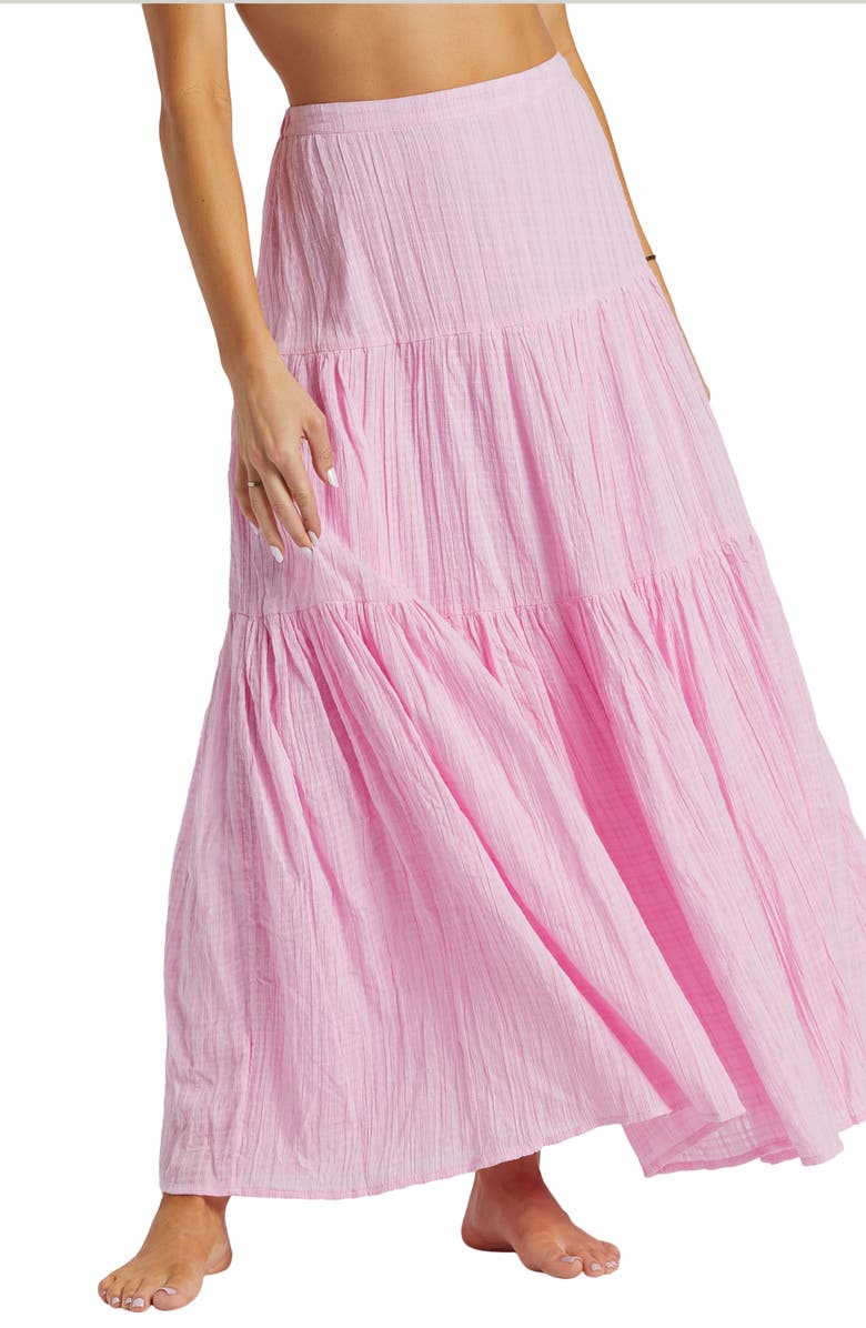 Billabong Sol Tiered Cotton Maxi Skirt, Alternate, color, 