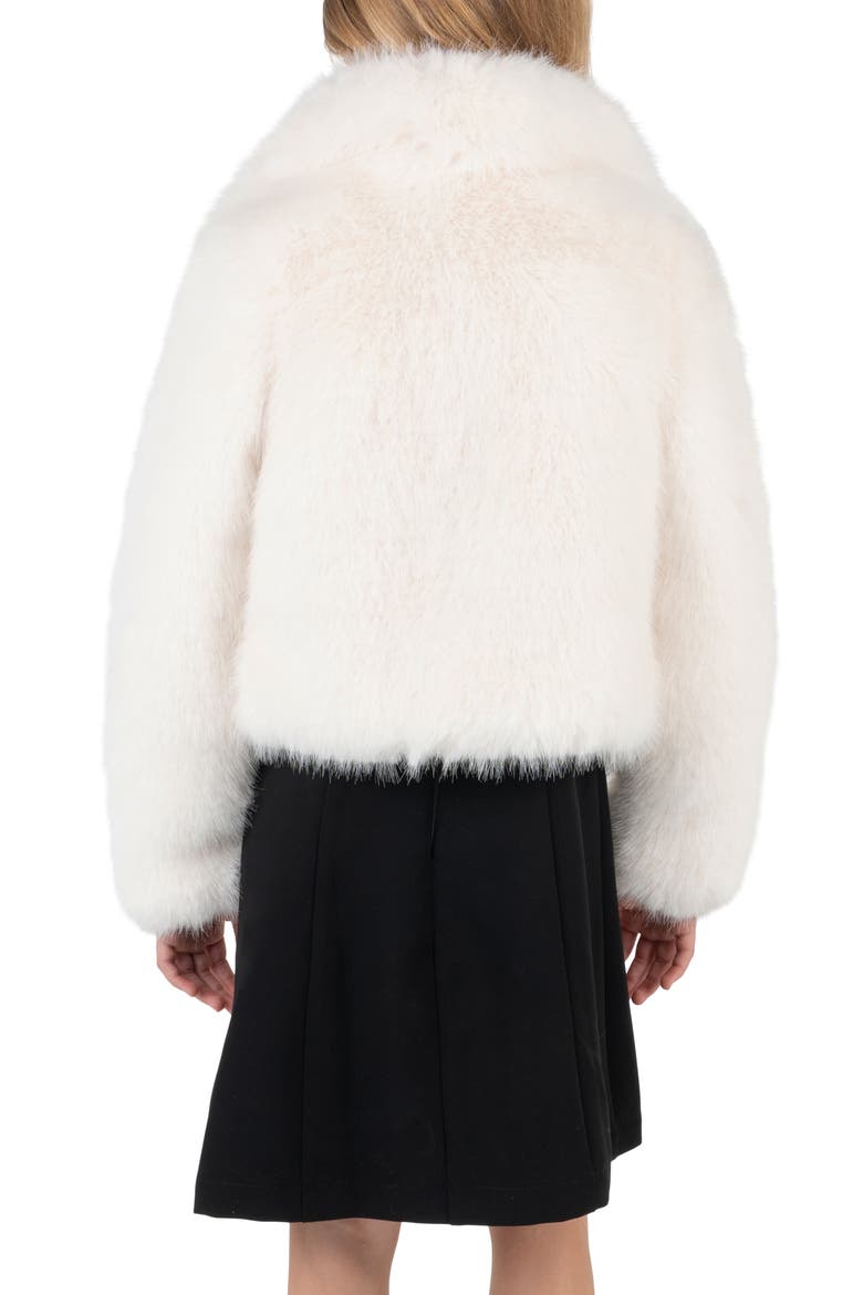 Kids' Faux Fur Jacket with Appliqué, Alternate, color, IVORY