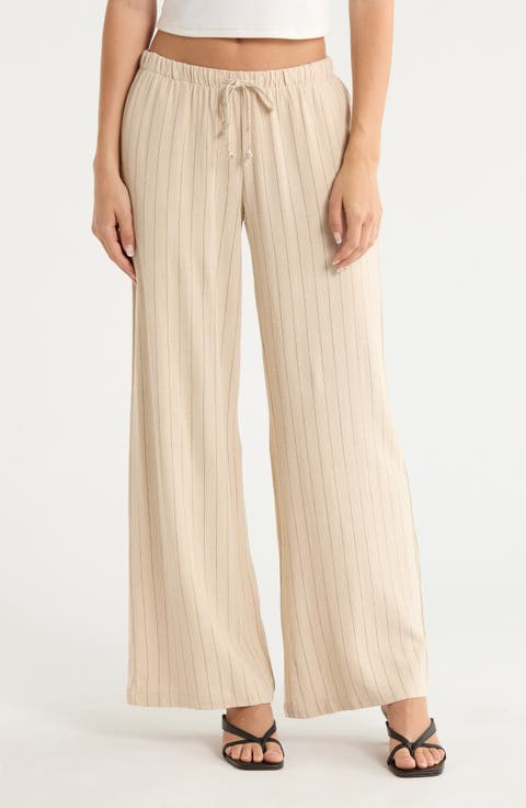 Alisa Linen Blend Wide Leg Pants