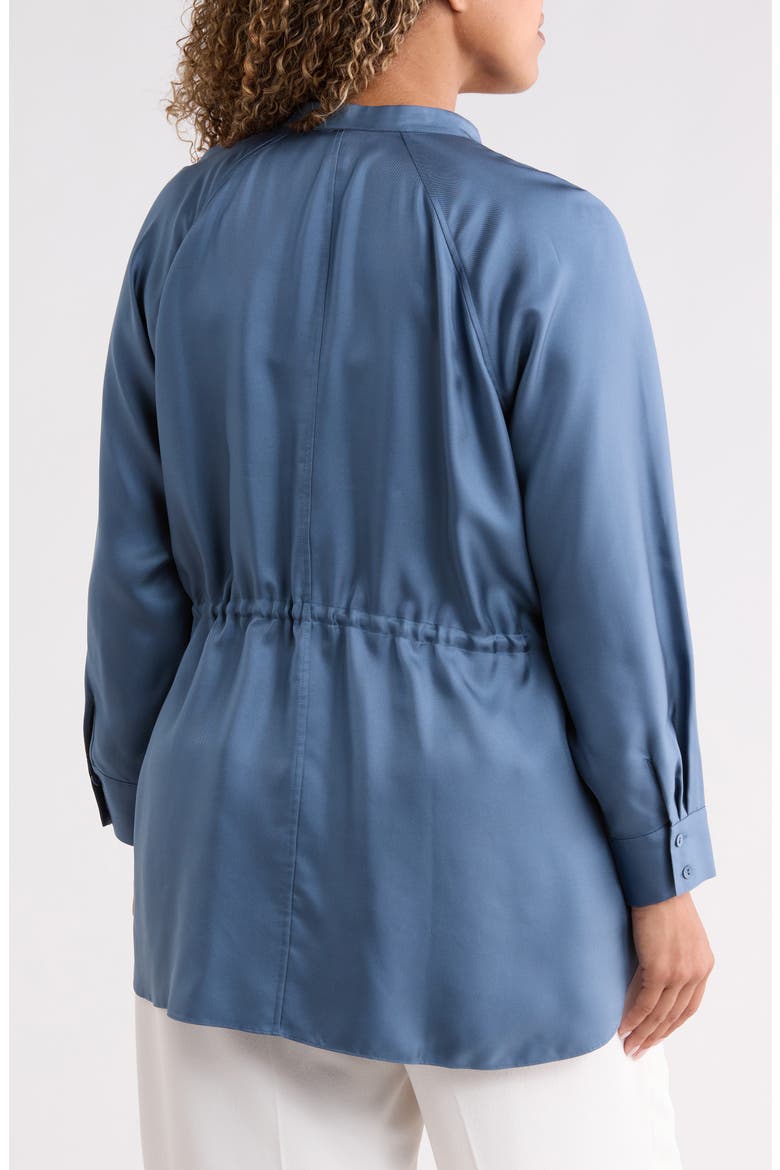 Silk Mandarin Collar Shirt, Alternate, color, COLDSPRING