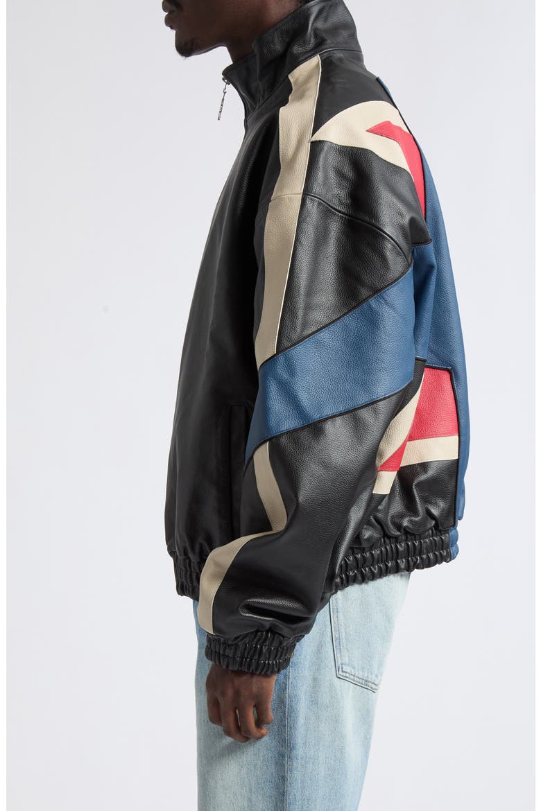 MVP Leather Bomber Jacket, Alternate, color, BLACK PEBBLED LEATHER