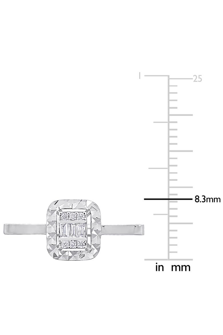 Diamond Square-Shape Cluster Ring 14k, Alternate, color, 14k White Gold
