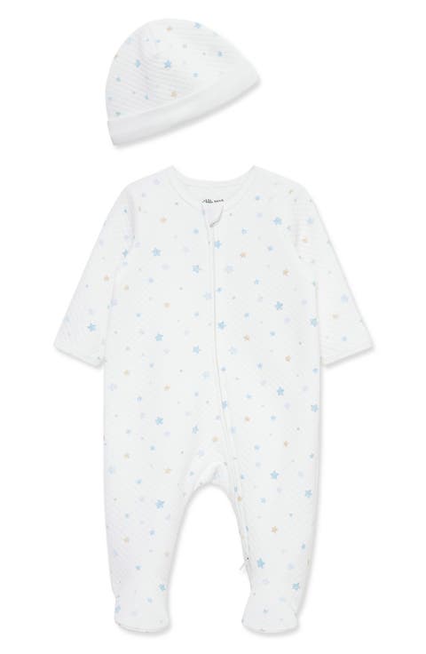 Organic Cotton Quilted Footie & Hat Set