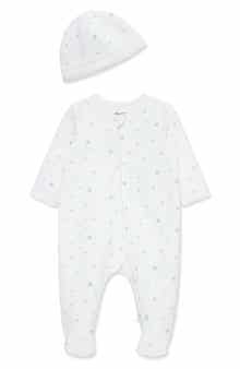 Organic Cotton Quilted Footie & Hat Set