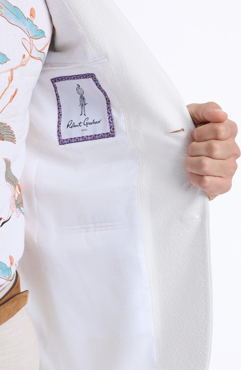Robert Graham Harston Tailored Fit White Seersucker Sport Coat, Alternate, color, 