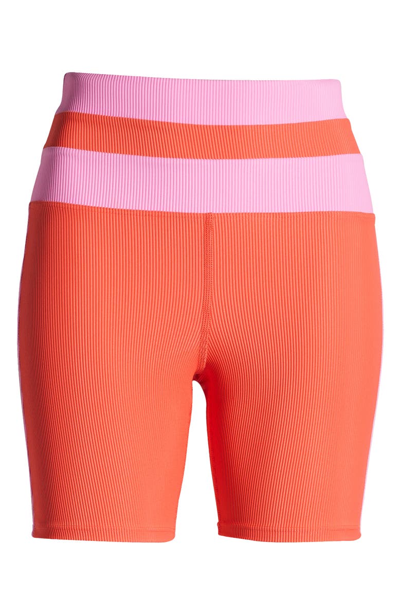 Beach Riot Samantha Rib Colorblock Bike Shorts, Alternate, color, 