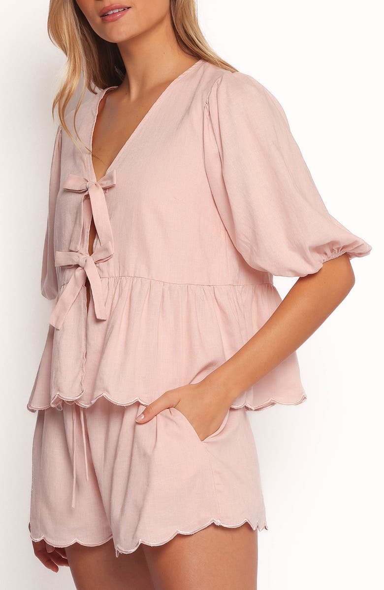 Petal & Pup Zarie Scalloped Top & Shorts Set, Alternate, color, Light Pink