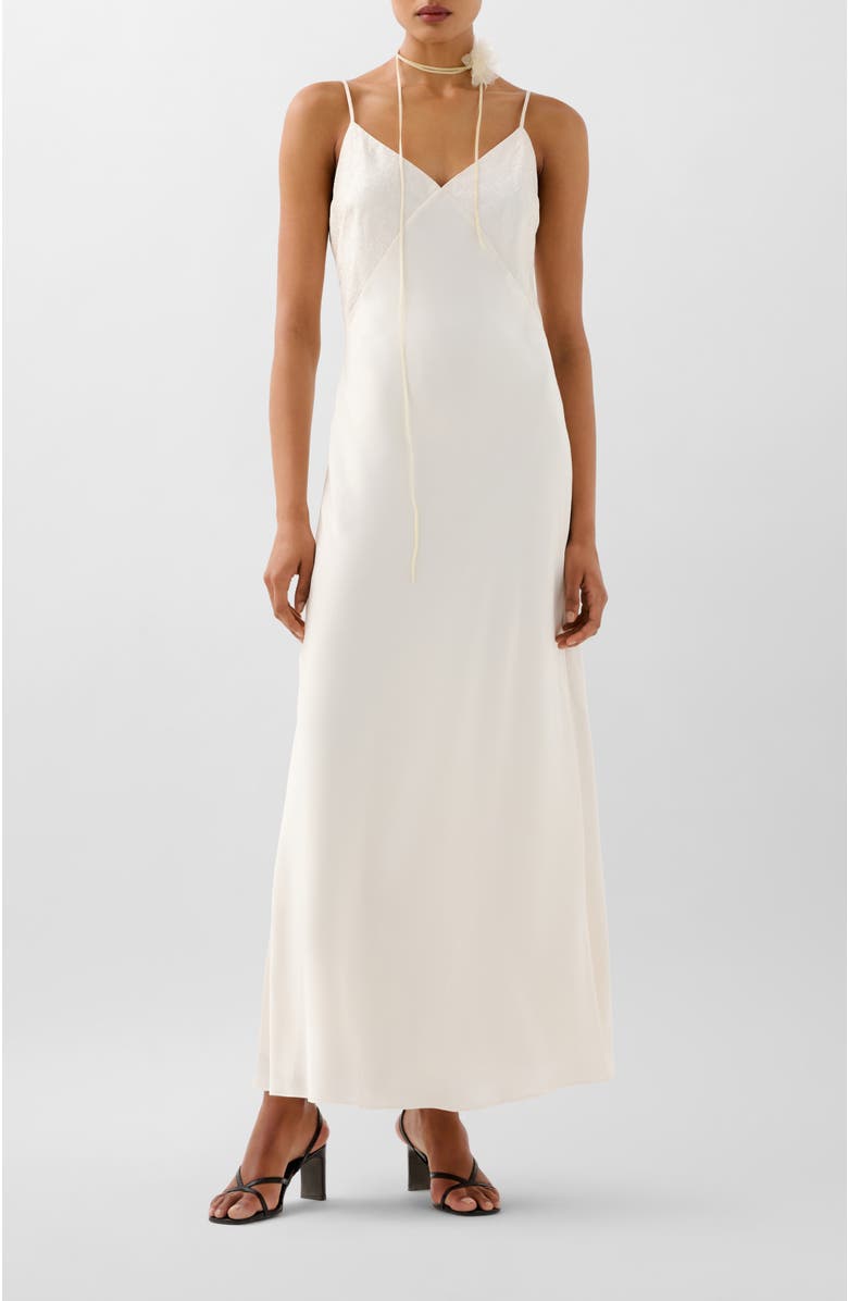 Scalpers Crinkle Slip Dress, Main, color, Ecru