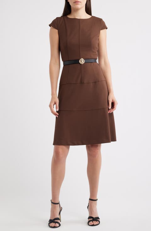 Heritage Belted Scuba Crepe Dress