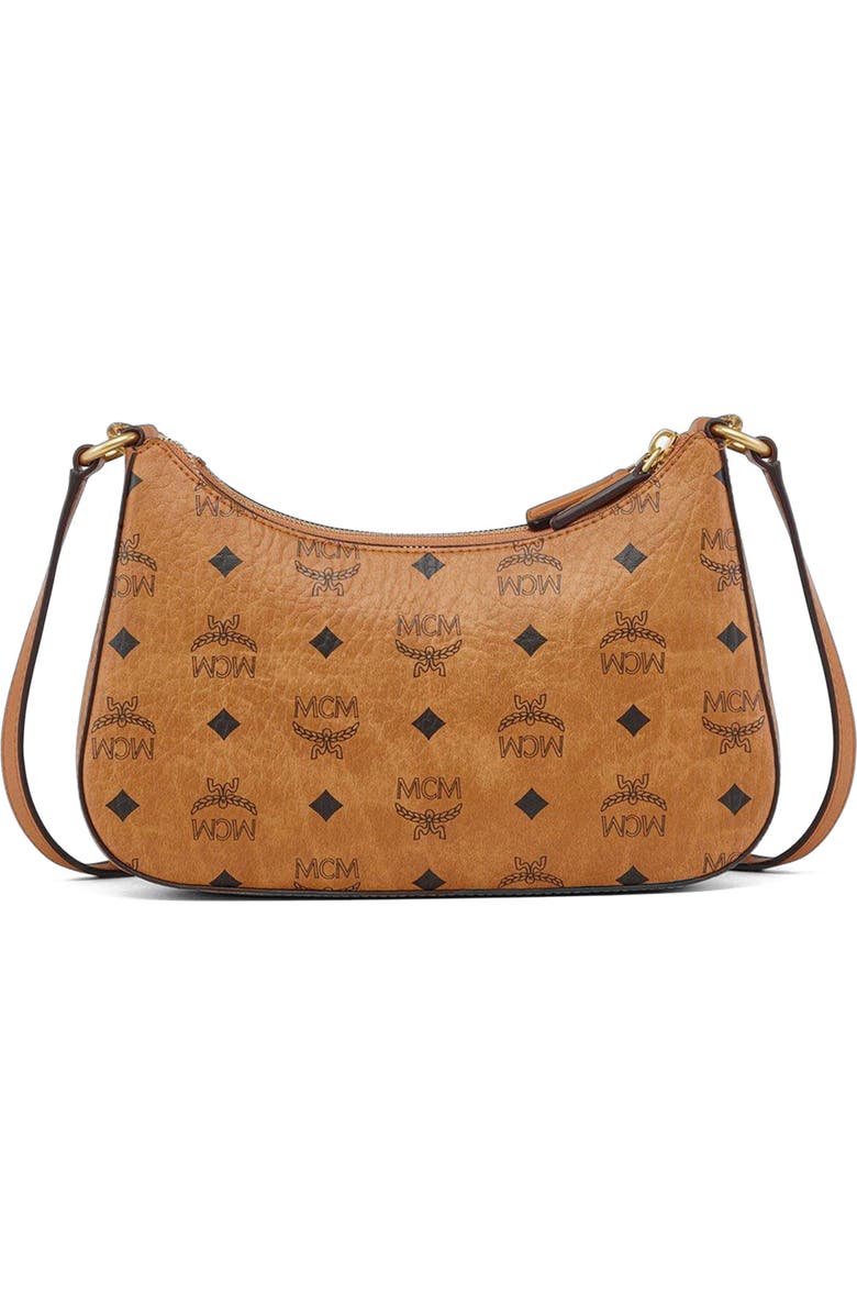MCM Aren Duo Hobo in Visetos, Alternate, color, Cognac