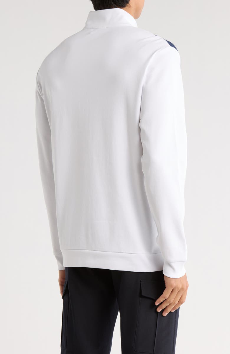Bugatchi Colorblock Quarter Zip Pullover, Alternate, color, White
