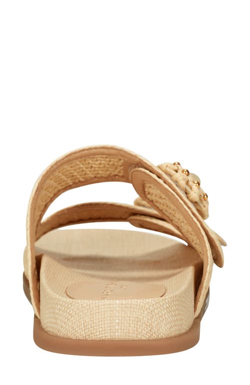 Marc Fisher Ltd Beaded Woven Dual-strap Slide Sandals In Beige