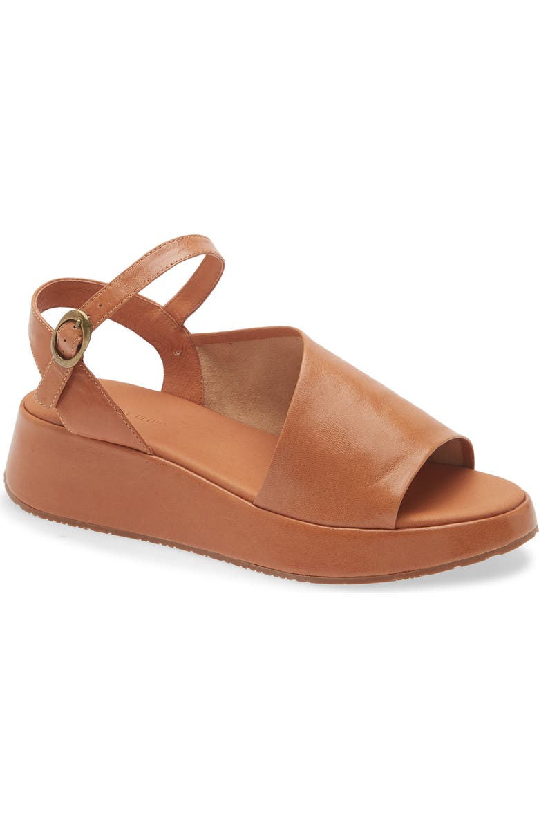 Chocolat Blu Etta Platform Wedge Sandal, Main, color, Camel Leather