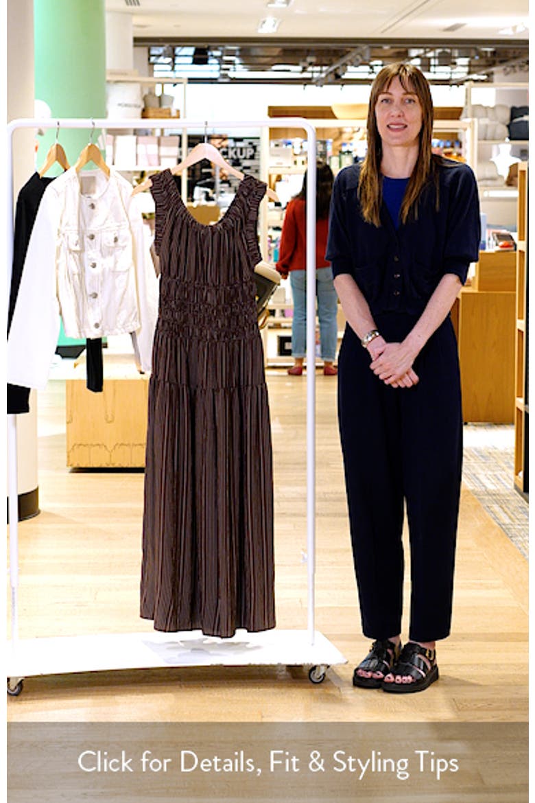 Anastasia Shirred Sleeveless Maxi Dress video