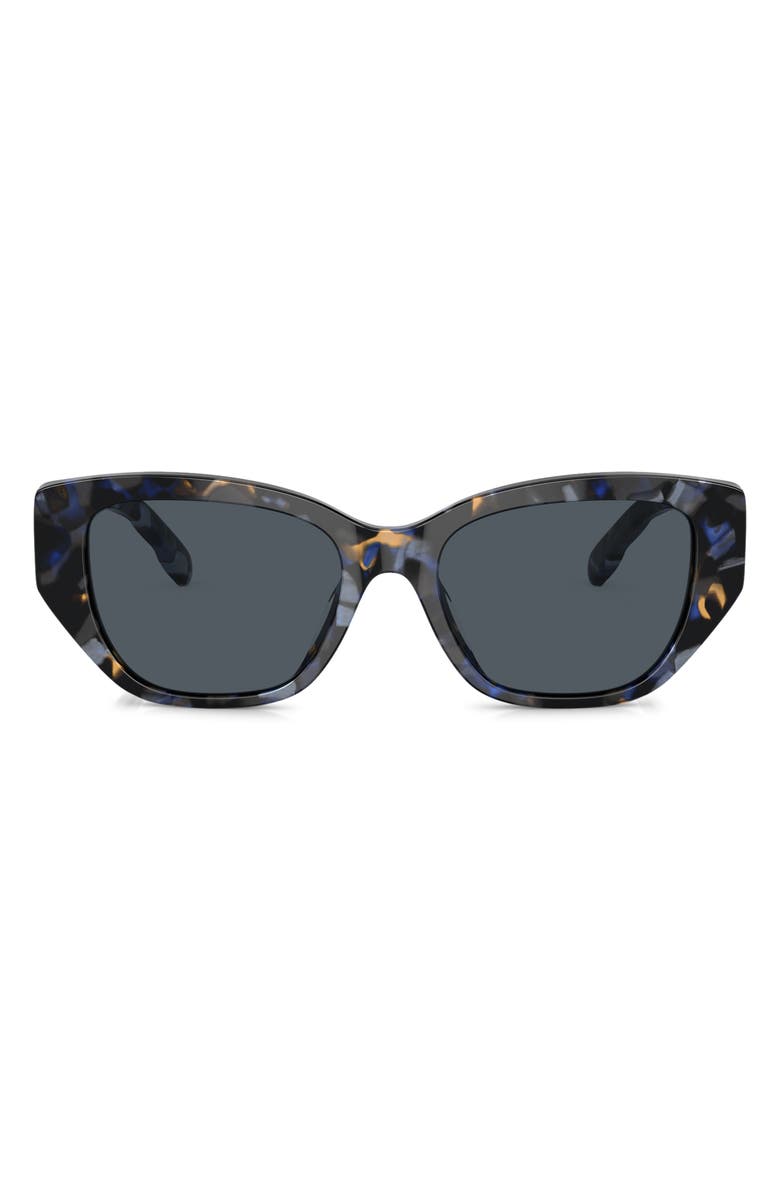 Tory Burch 53mm Polarized Rectangular Sunglasses, Main, color, 