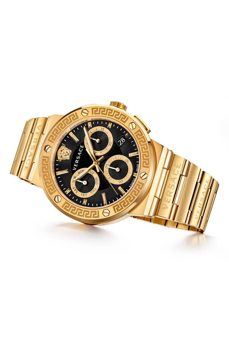 Versace Greca Chronograph Bracelet Watch, 43mm, Alternate, color, 