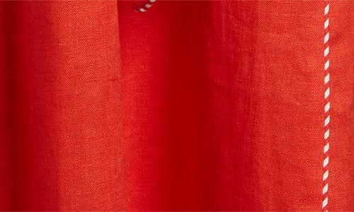 Farm Rio Sleeveless Linen Maxi Dress In Dark Red