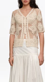 Bimba y Lola Openwork Knit Cardigan