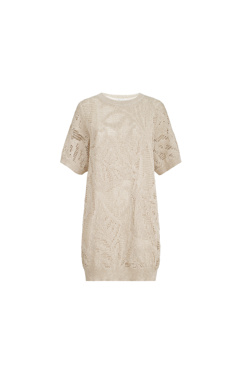 Brunello Cucinelli Dazzling water lilies mini dress, Main, color, Beige