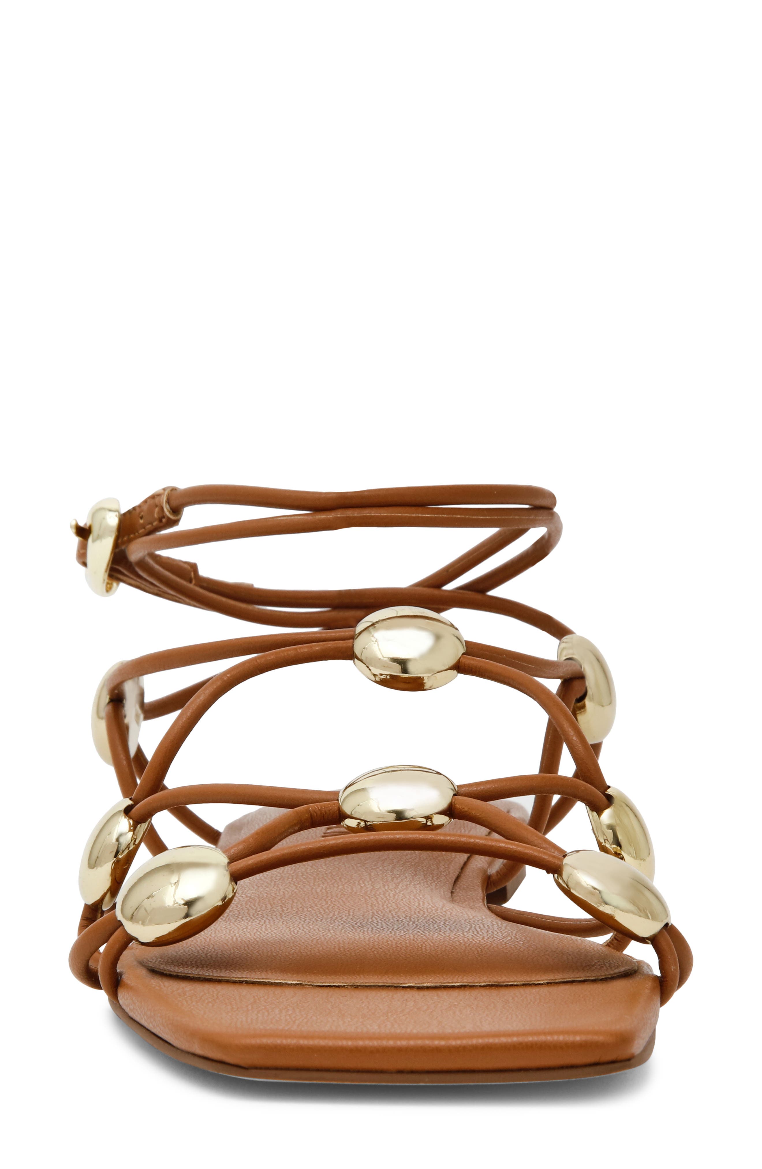 Steve Madden Tides Ankle Strap Sandal, Alternate, color, Cognac/ Gold