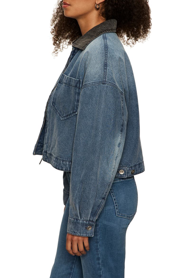 Ridge Faux Shearling Lined Denim Jacket, Alternate, color, GRAND PRIZ