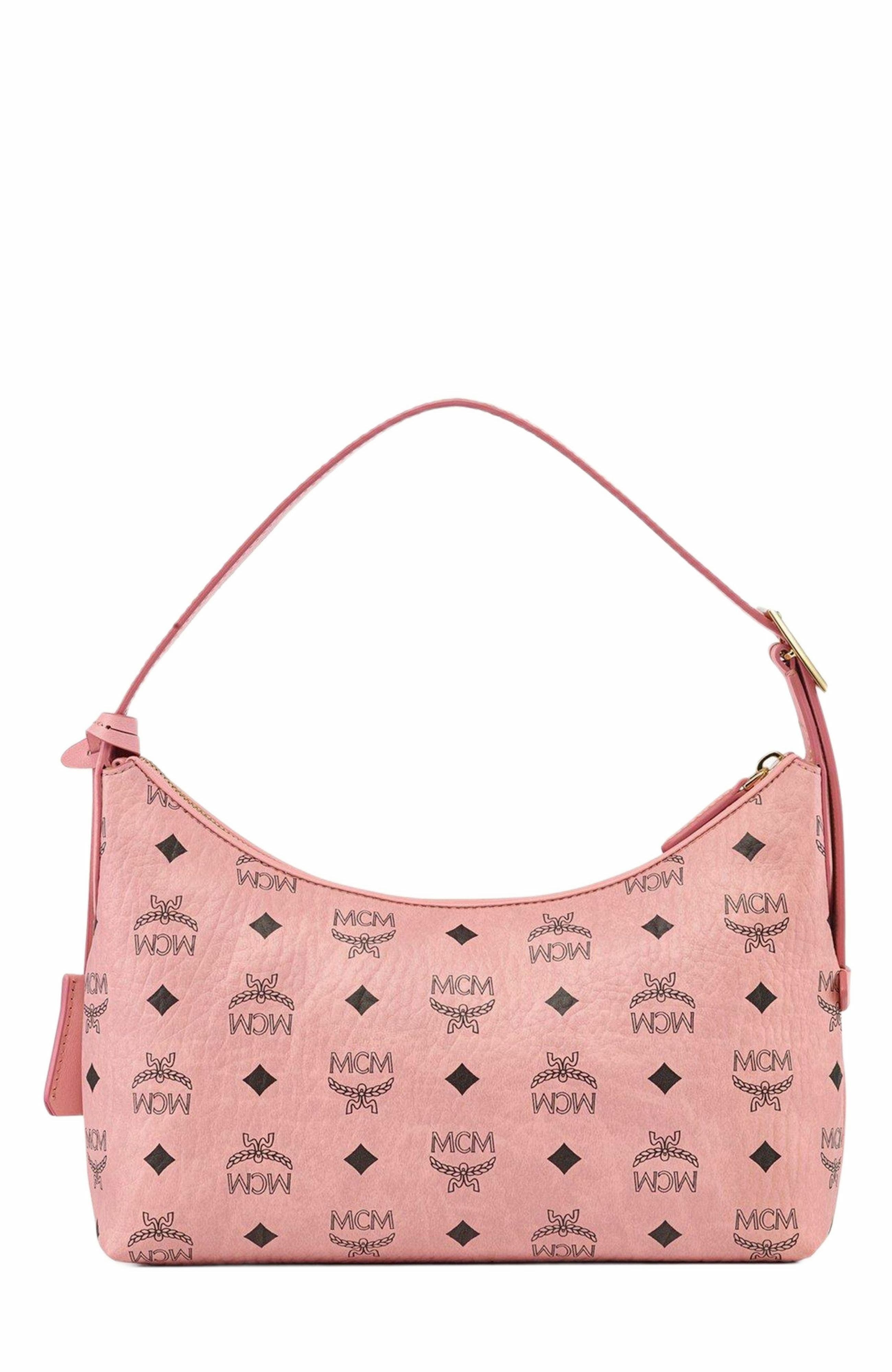 MCM Aren Hobo in Visetos, Alternate, color, Pink