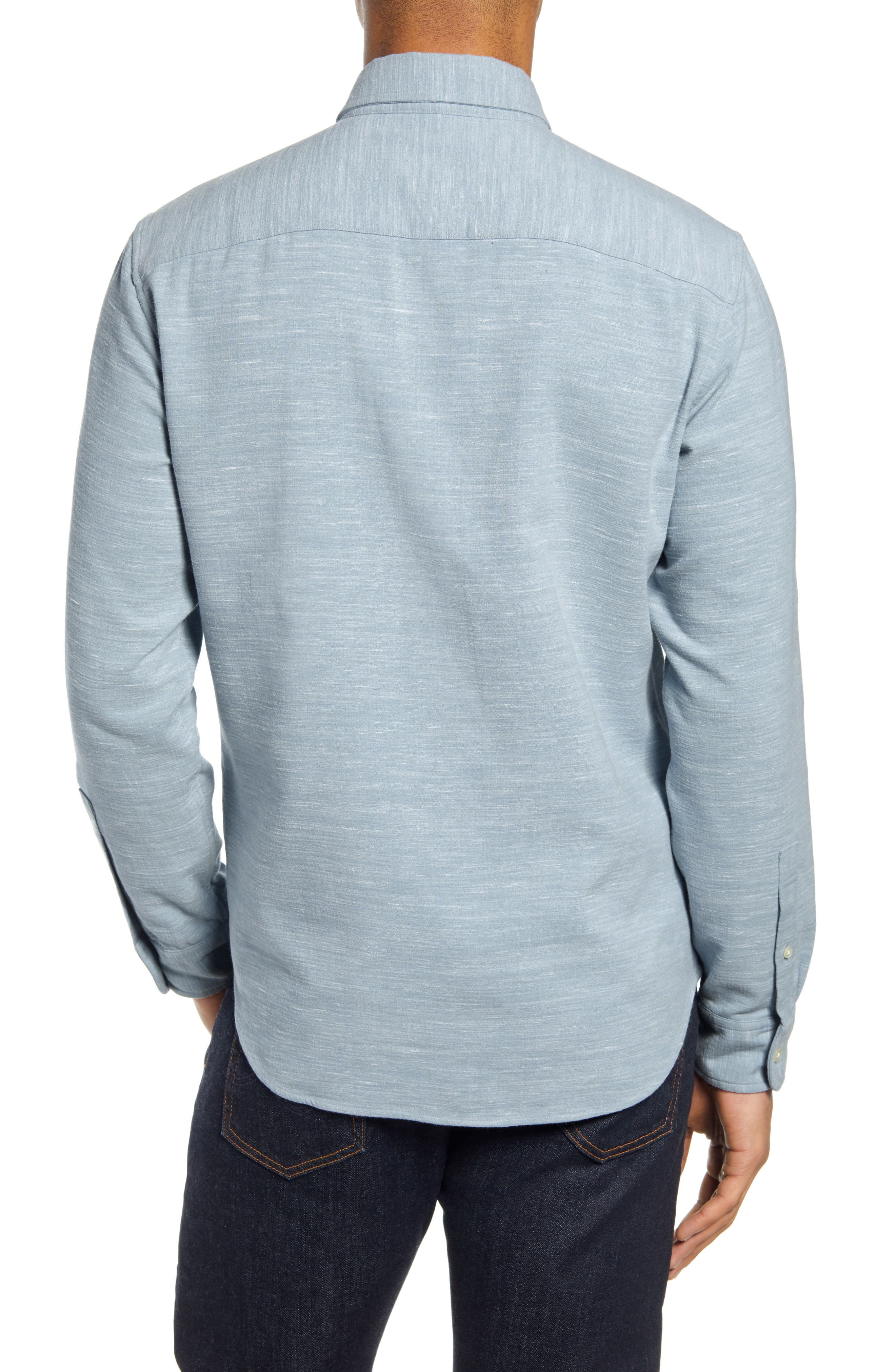 Club Monaco Slim Fit Mélange Flannel Button-Down Shirt (Men) | Nordstrom