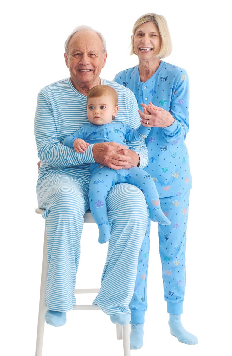 Primary Adult Organic Pj Pant In Rainbow Menorahs, Alternate, color, 