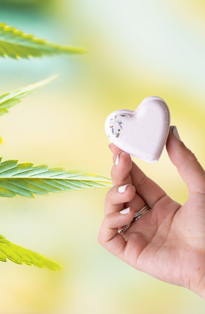 Lizush Heart Bath Bombs with CBD -  5 Hearts Shaped with CBD - in a Gift Box, Alternate, color, Multi