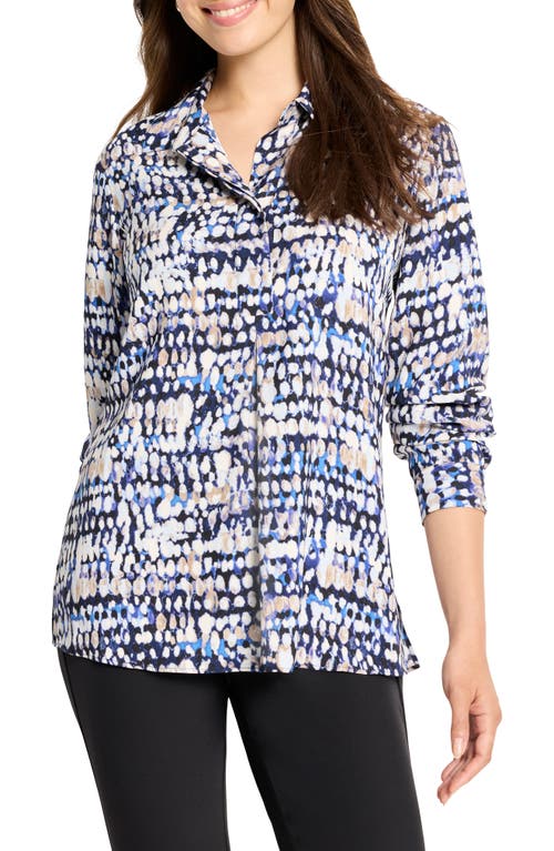 Nic + Zoe Nic+zoe Harvest Dot Button-up Shirt In Blue