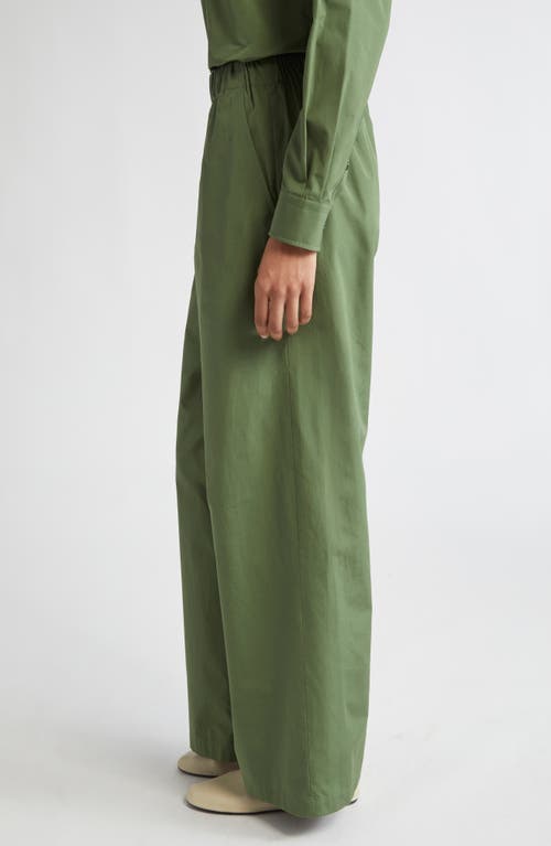 Lafayette 148 New York Riverside Elastic Waist Wide Leg Pants In Green