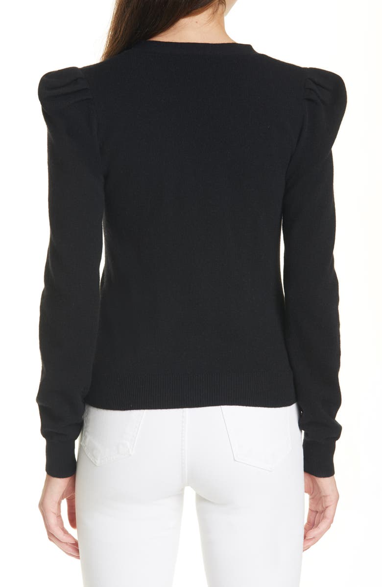 autumn cashmere V-Neck Puff Sleeve Cashmere Cardigan, Alternate, color, 