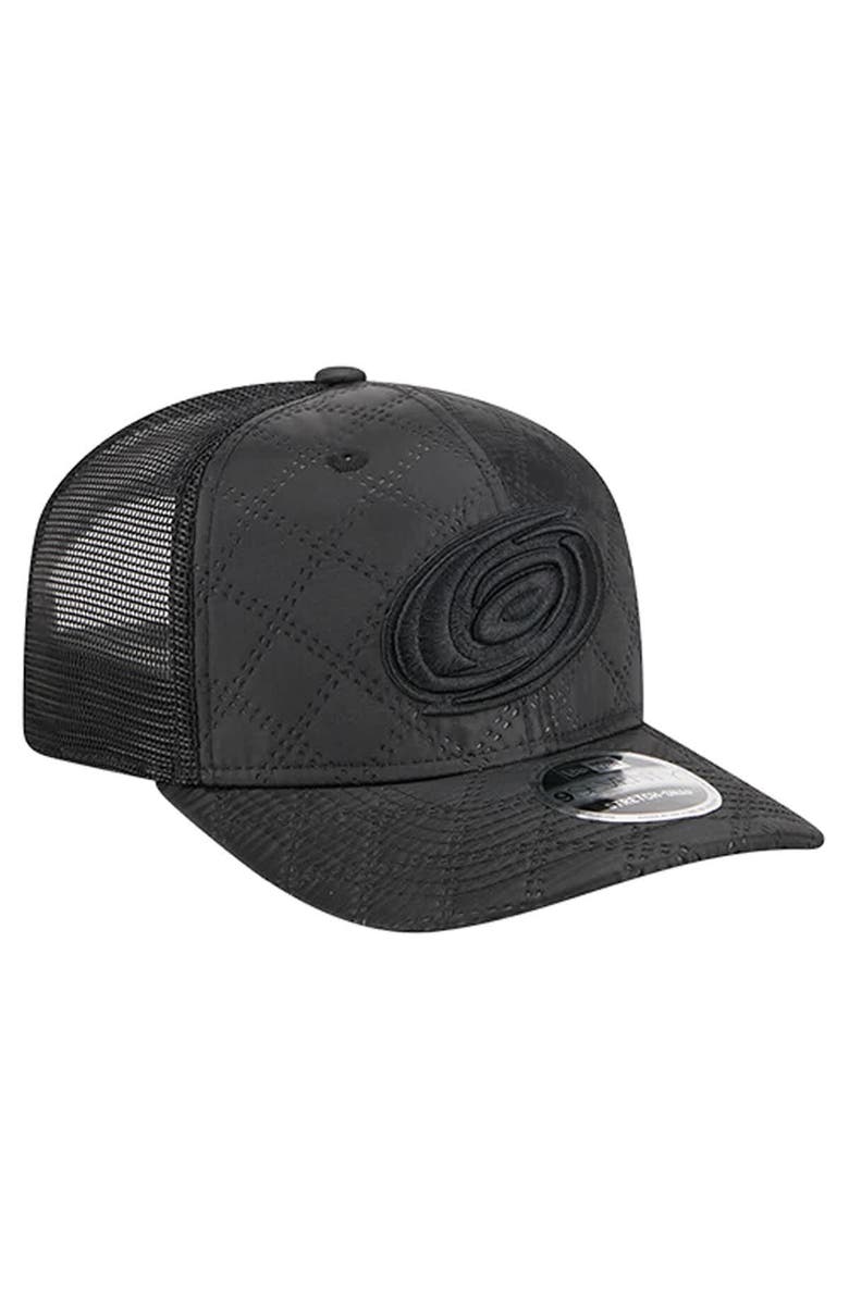 New Era Men's New Era  Black Carolina Hurricanes Quilted Nylon 9SEVENTY Adjustable Trucker Hat, Alternate, color, Black