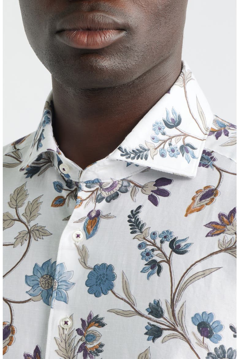 Soft Luxury Modern Fit Print Non-Iron Dress Shirt, Alternate, color, BEIGE