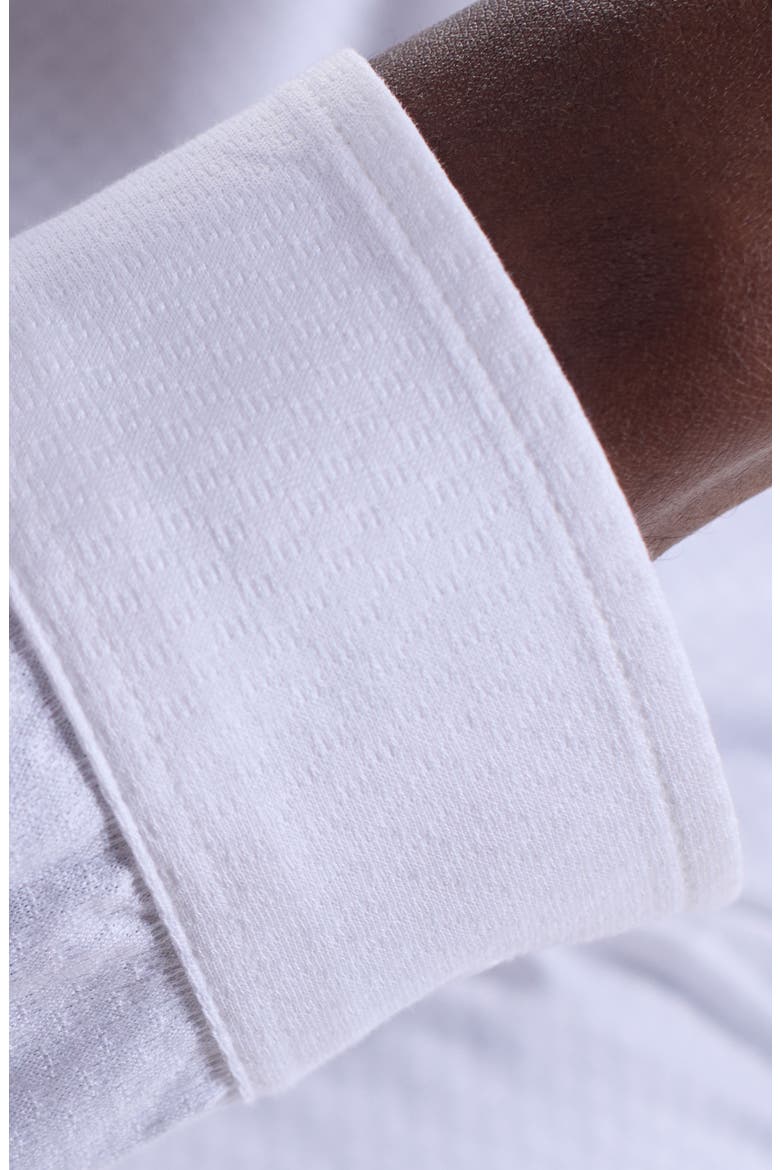 Mercerized Cotton Long Sleeve Polo, Alternate, color, WHITE