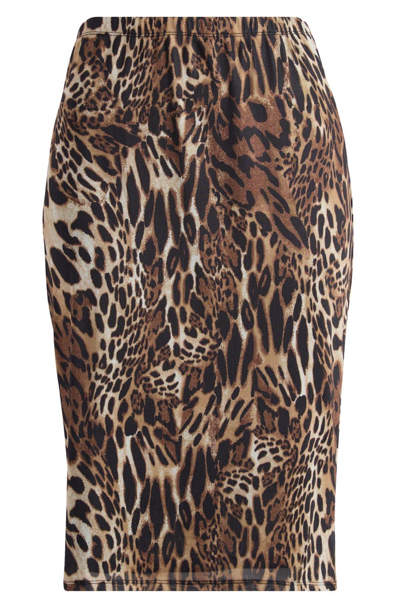 WAYF Maude Leopard Print Mesh Pencil Skirt, Alternate, color, Leopard Print