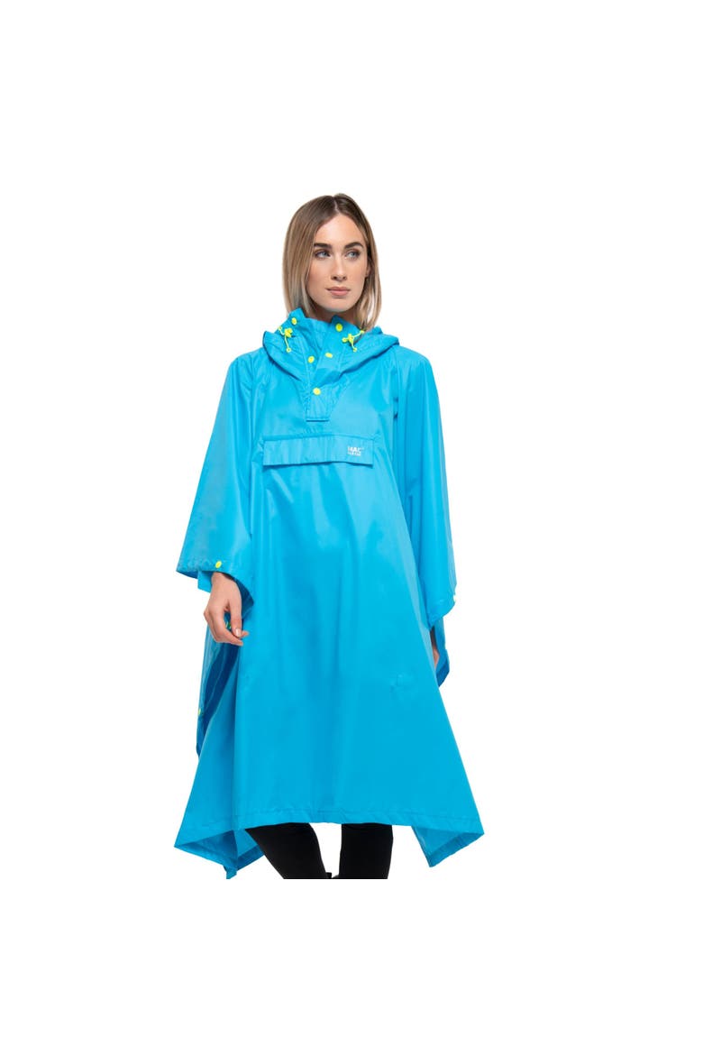 Packable Waterproof Poncho, Alternate, color, Neon Blue