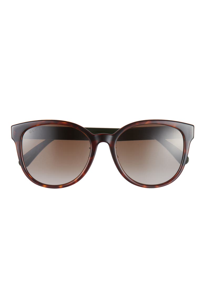56mm Round Sunglasses, Main, color, DARK HAVANA/ BROWN GRADIENT